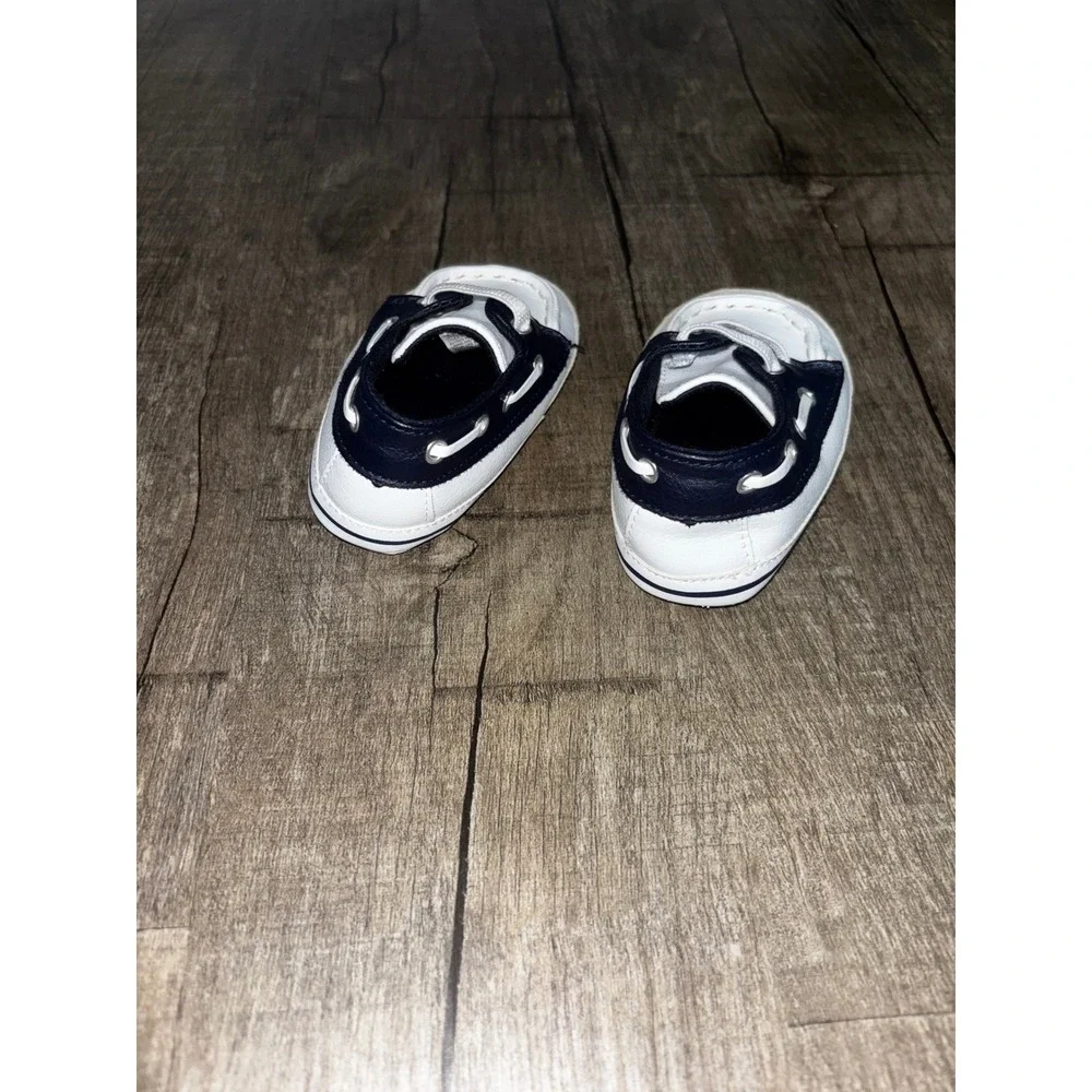 Janie and Jack Baby Boys Navy Blue White Nautical Boat Shoes Pre-Walker Loafers